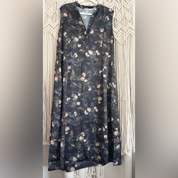 Vince Rose Field Popover Midi Dress Petal Glow Women’s Large EUC - Picture 1 of 9